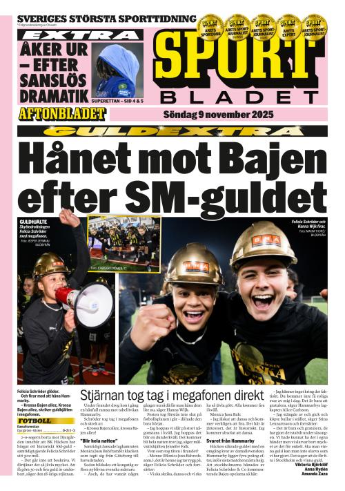 Aftonbladet Sportbladet 9.11.2025