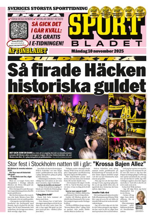 Aftonbladet Sportbladet 10.11.2025