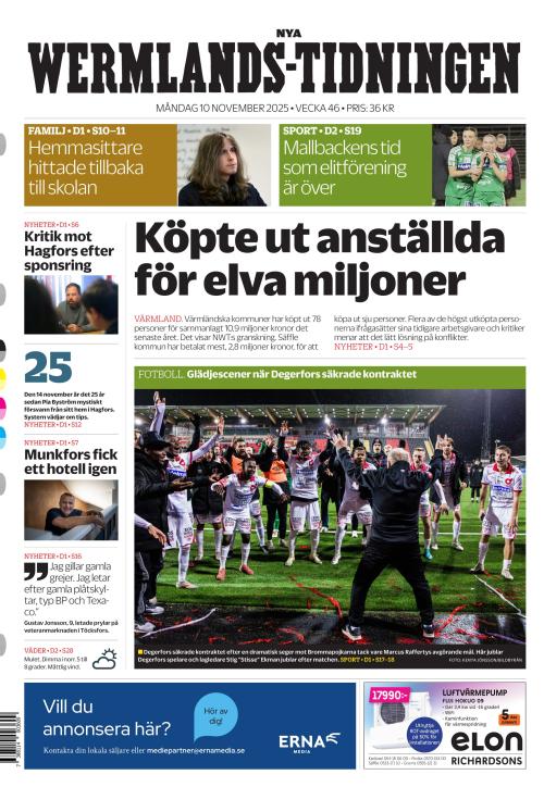 Nya Wermlands-Tidningen 10.11.2025