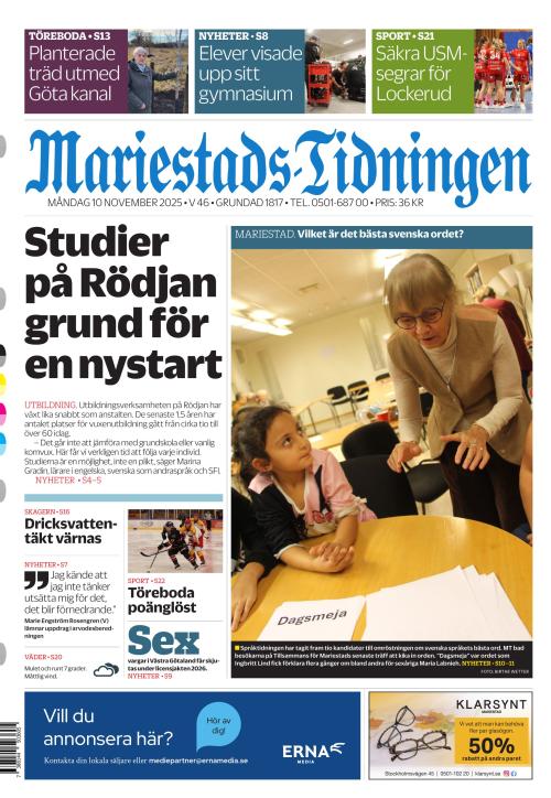 Mariestads-Tidningen 10.11.2025