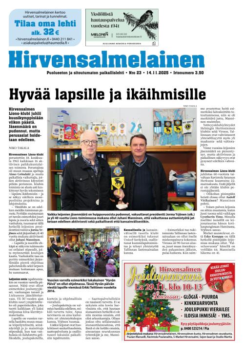 Hirvensalmelainen 14.11.2025