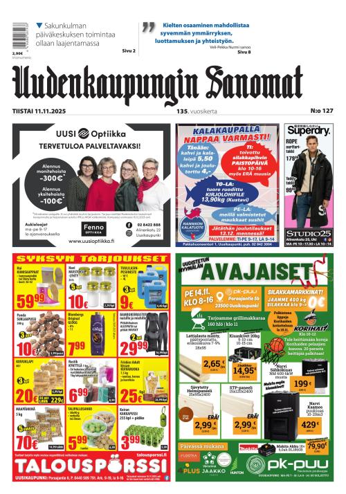 Uudenkaupungin Sanomat 11.11.2025