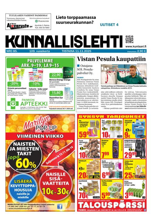 Kunnallislehti Paimio-Sauvo-Kaarina 11.11.2025