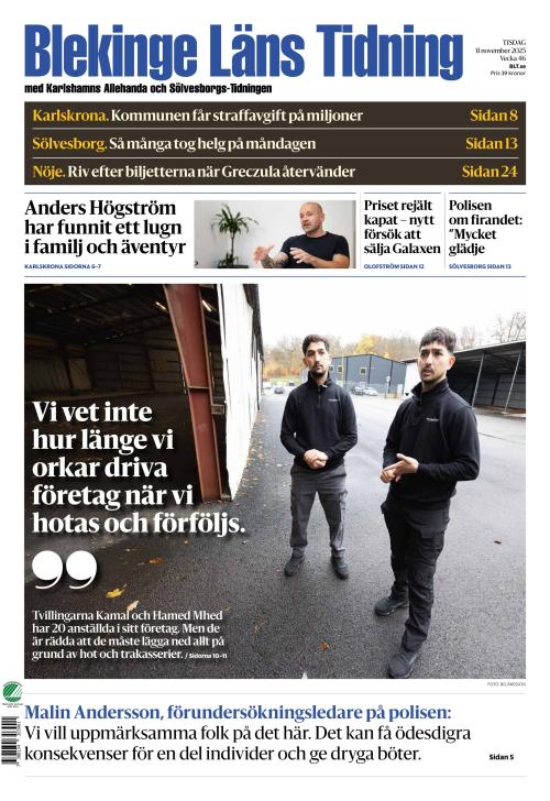 Blekinge Läns Tidning 11.11.2025