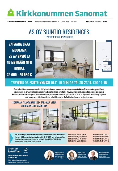 Kirkkonummen Sanomat 12.11.2025