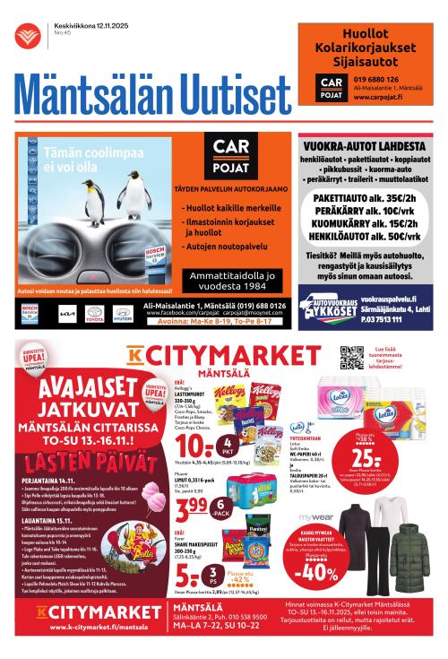 Mäntsälän Uutiset 12.11.2025