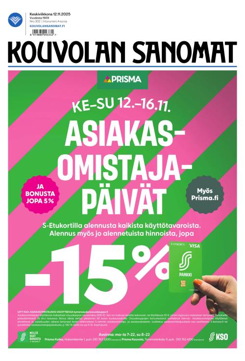 Kouvolan Sanomat 12.11.2025