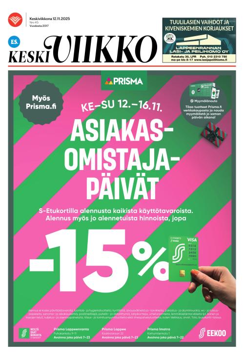 ES Keskiviikko (Etelä-Saimaa -liitteet) 12.11.2025