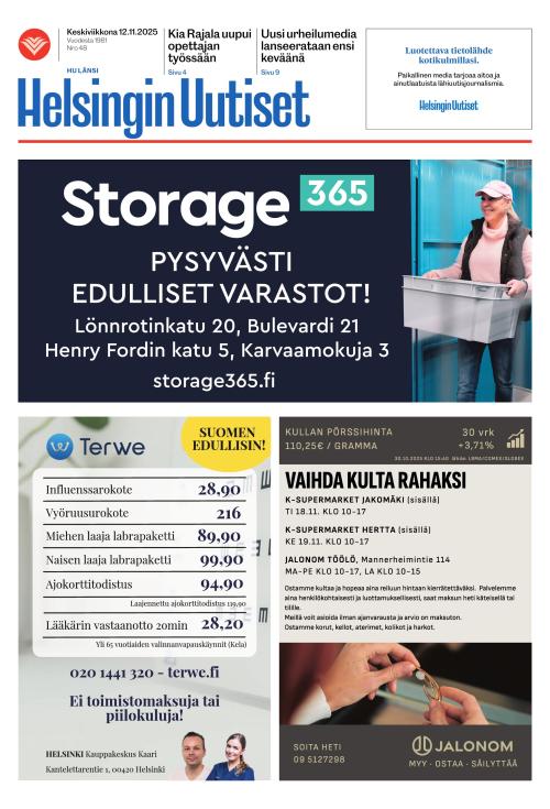 Helsingin Uutiset (Länsi) & Munkin Seutu 12.11.2025