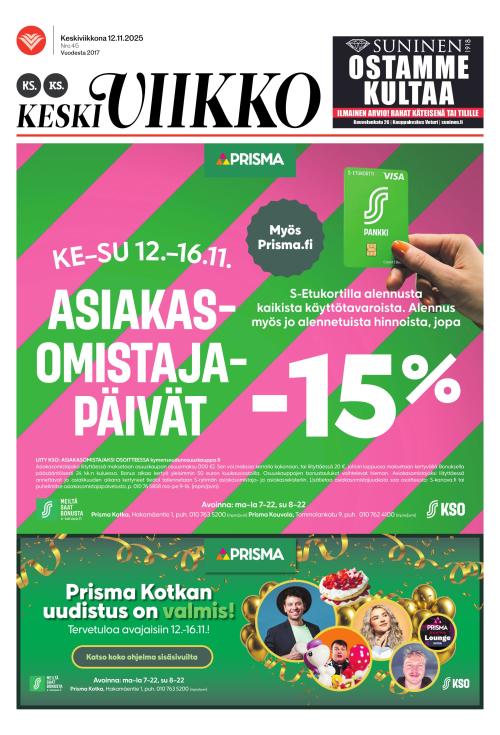 KS Keskiviikko (Kouvolan Sanomat ja Kymen Sanomat -liitteet) 12.11.2025