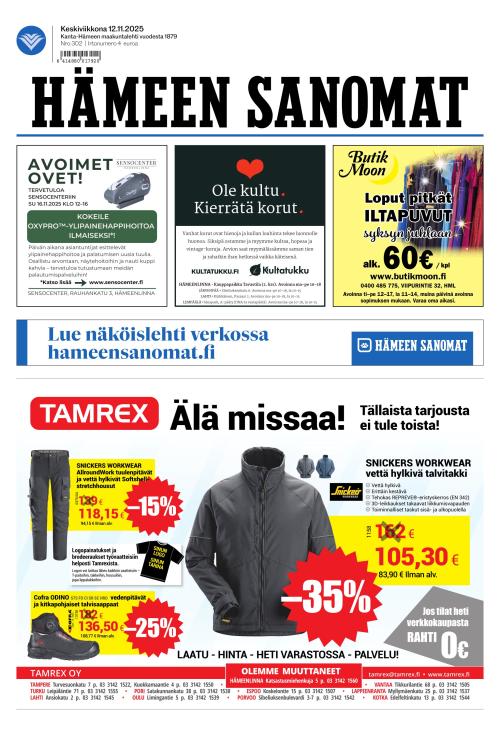 Hämeen Sanomat 12.11.2025