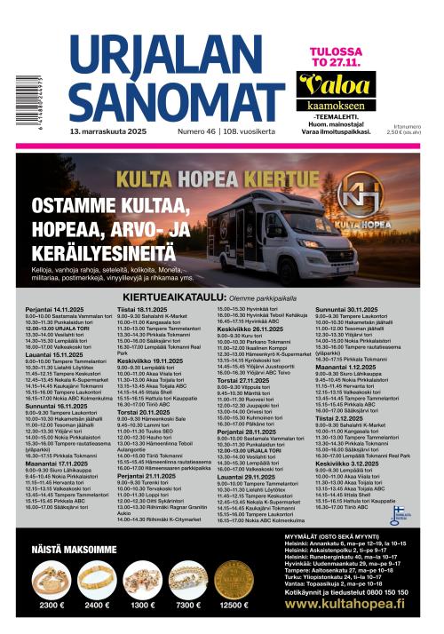 Urjalan Sanomat 13.11.2025