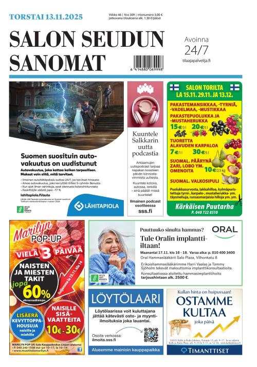 Salon Seudun Sanomat 13.11.2025