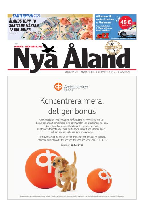 Nya Åland 13.11.2025