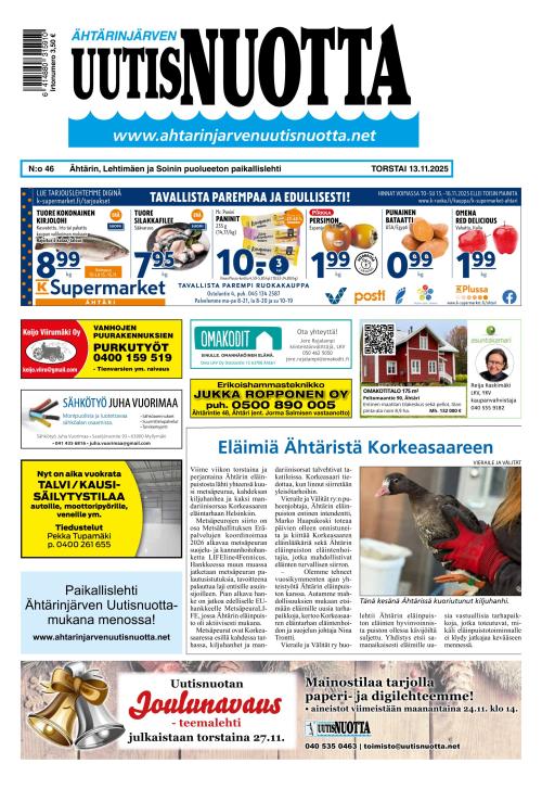 Ähtärinjärven Uutisnuotta 13.11.2025