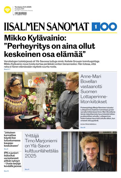 Iisalmen Sanomat 13.11.2025