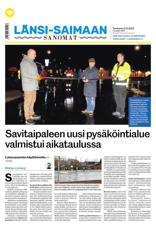 Länsi-Saimaan Sanomat 13.11.2025
