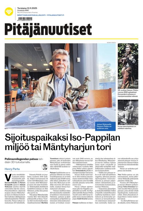 Pitäjänuutiset 13.11.2025