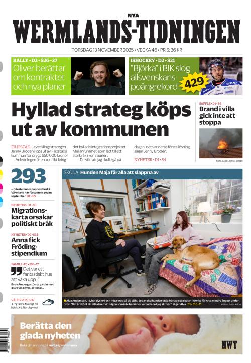 Nya Wermlands-Tidningen 13.11.2025