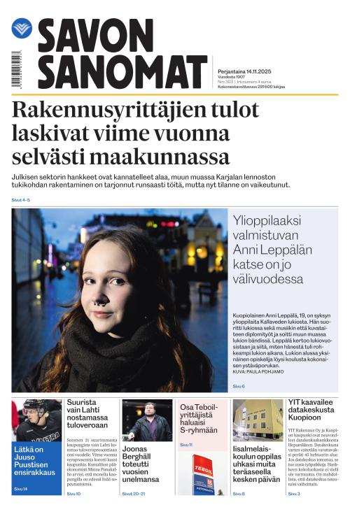 Savon Sanomat 14.11.2025