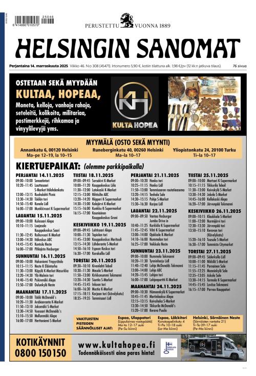 Helsingin Sanomat 14.11.2025