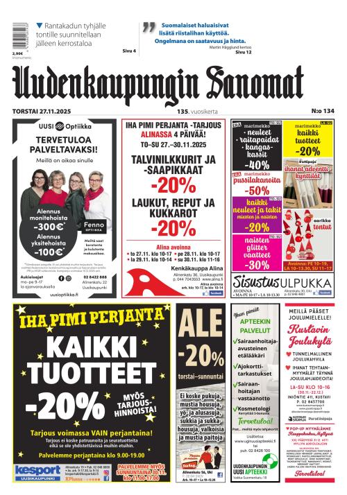 Uudenkaupungin Sanomat 27.11.2025