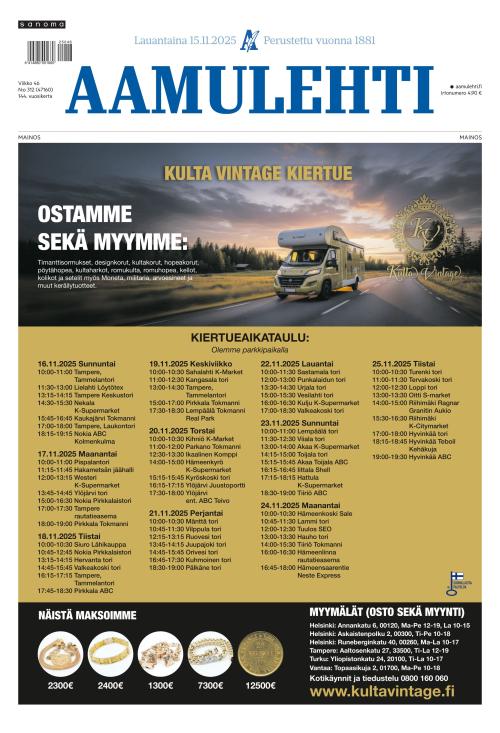 Aamulehti 15.11.2025
