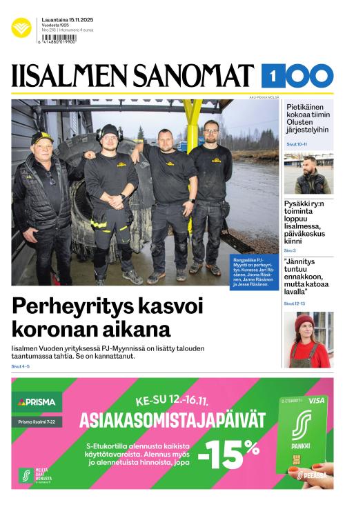 Iisalmen Sanomat 15.11.2025