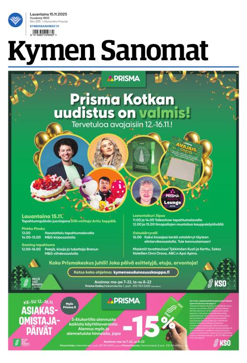 Kymen Sanomat 15.11.2025