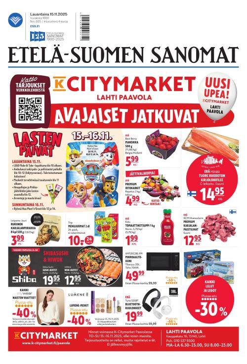 Etelä-Suomen Sanomat 15.11.2025