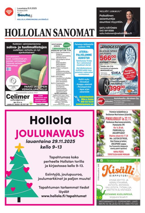 Hollolan Sanomat 15.11.2025