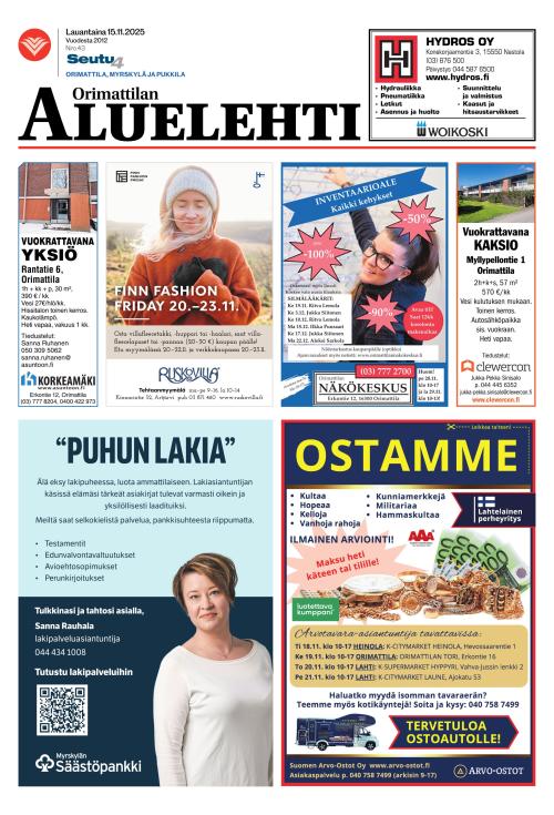 Orimattilan Aluelehti 15.11.2025
