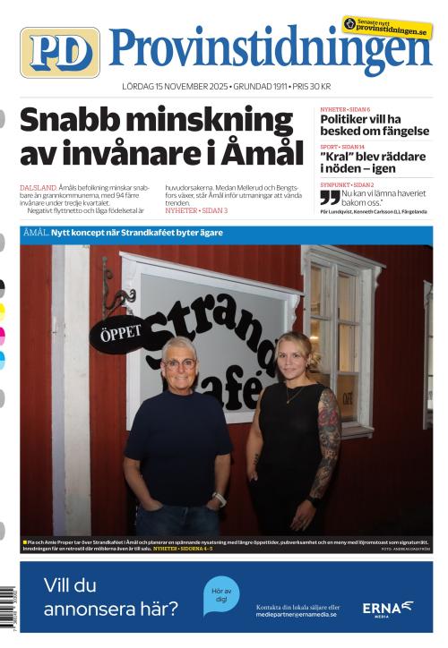 Provinstidningen Dalsland 15.11.2025