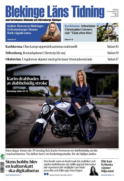 Blekinge Läns Tidning 15.11.2025