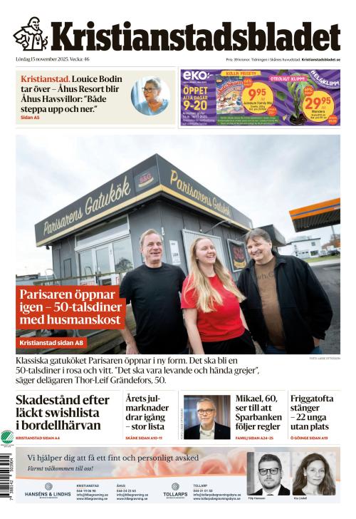 Kristianstadsbladet 15.11.2025