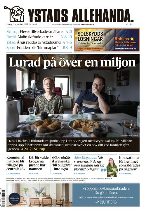 Ystads Allehanda 15.11.2025