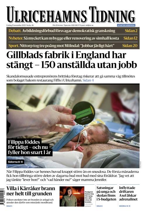 Ulricehamns Tidning 15.11.2025