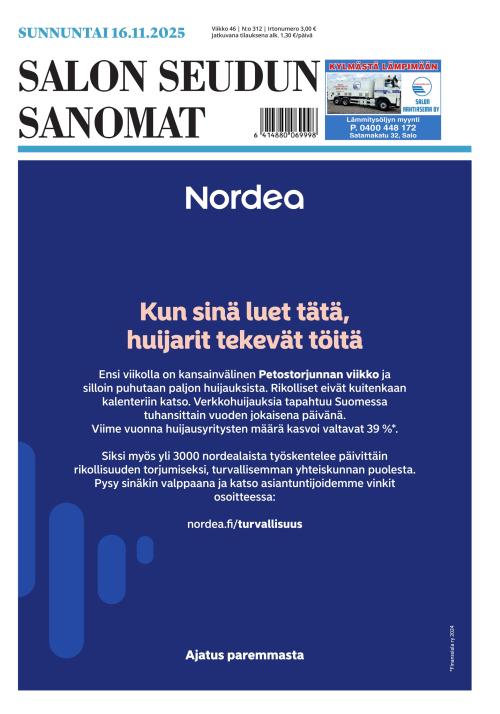 Salon Seudun Sanomat 16.11.2025