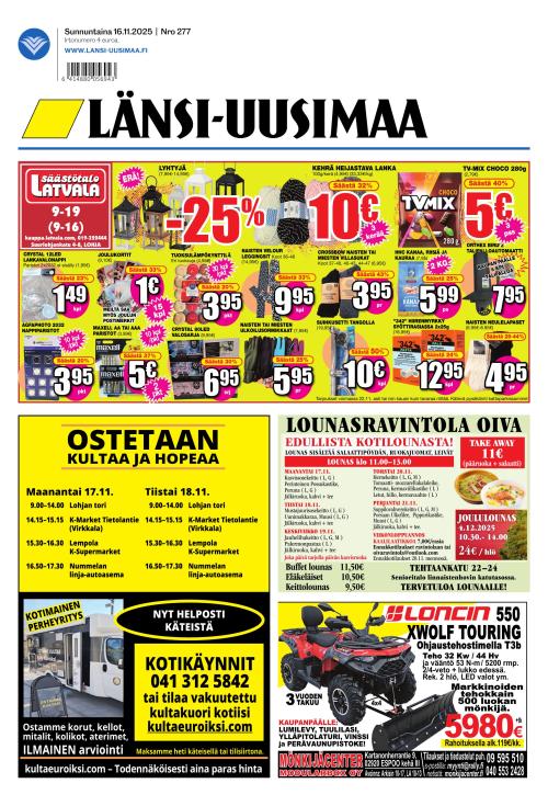 Länsi-Uusimaa 16.11.2025