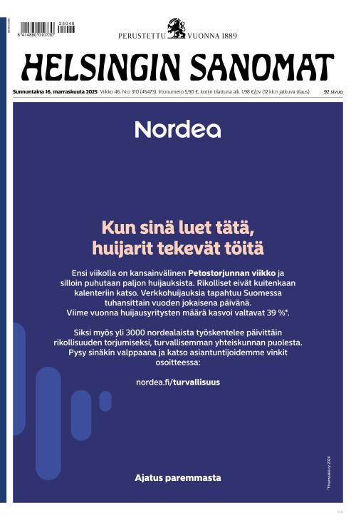 Helsingin Sanomat 16.11.2025