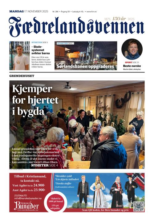 Fædrelandsvennen (NO) 17.11.2025