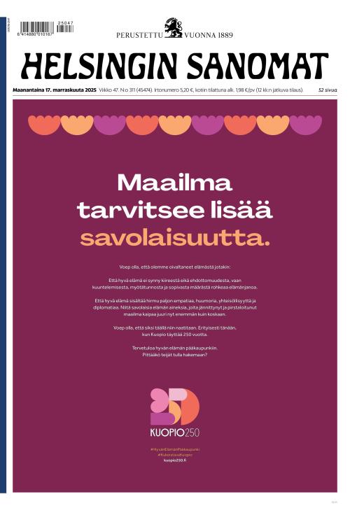 Helsingin Sanomat 17.11.2025