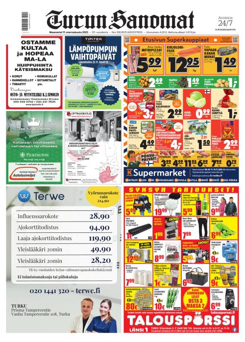 Turun Sanomat 17.11.2025
