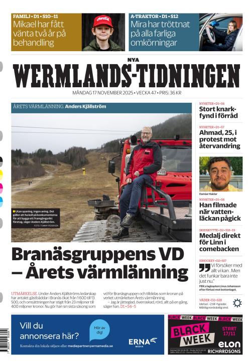 Nya Wermlands-Tidningen 17.11.2025