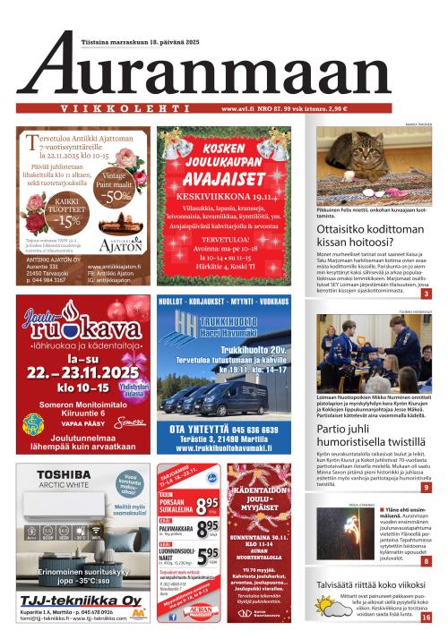 Auranmaan Viikkolehti 18.11.2025