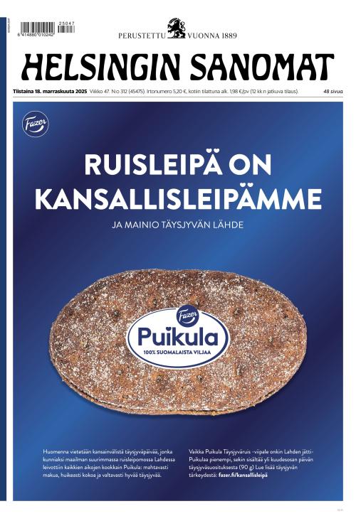Helsingin Sanomat 18.11.2025