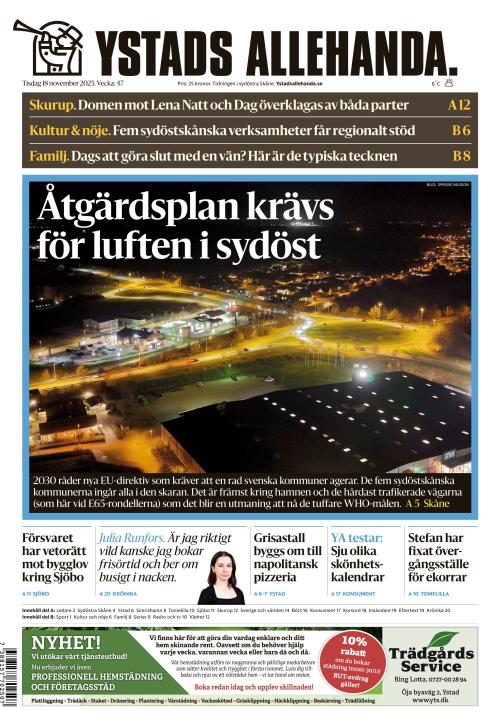 Ystads Allehanda 18.11.2025