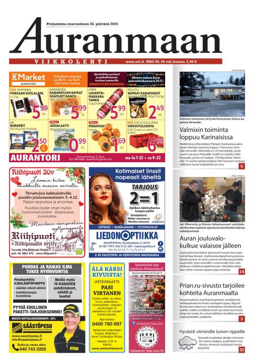 Auranmaan Viikkolehti 28.11.2025