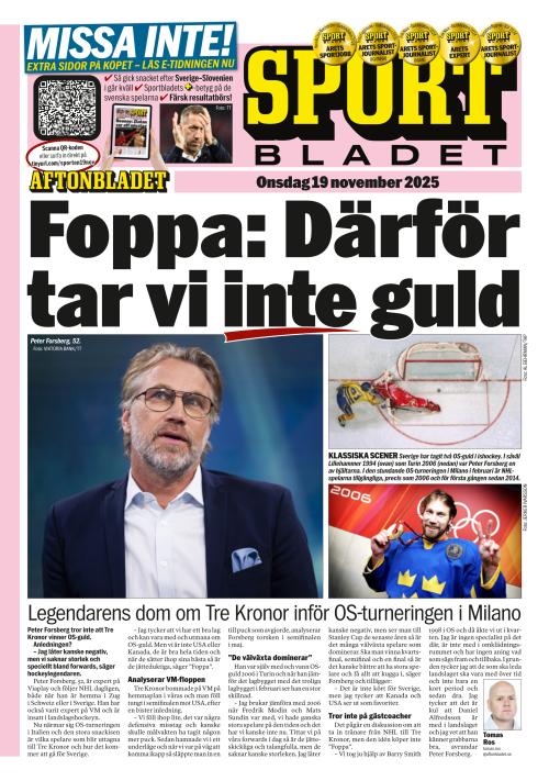 Aftonbladet Sportbladet 19.11.2025