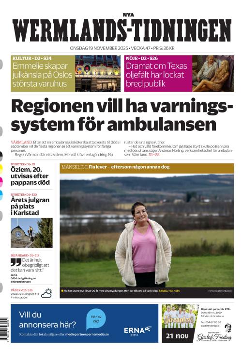 Nya Wermlands-Tidningen 19.11.2025